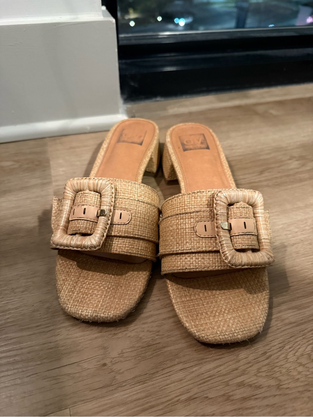 Dolce Vita Woven Buckle Slide Sandals in Natural Tan - Picture 3 of 4